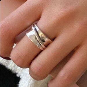 #43 Re-Stocked❗️NEW Open Silver Wide Band Ring